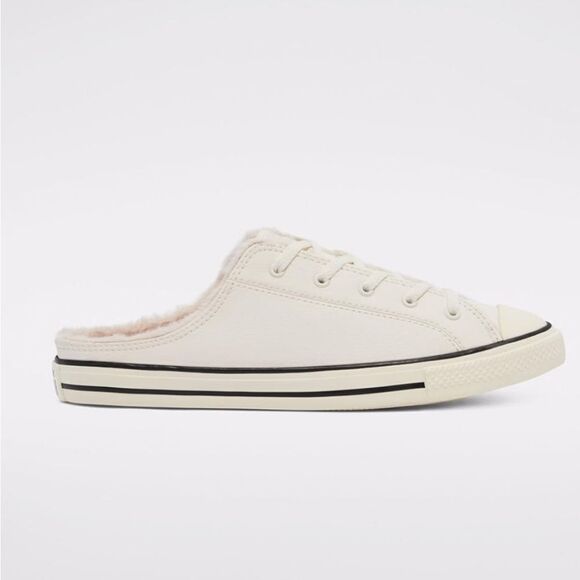 CONVERSE ALL STAR IVORY SLIP On SHOES PINK FUR INTERIOR - Picture 7 of 16